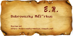 Bobrovszky Márkus névjegykártya